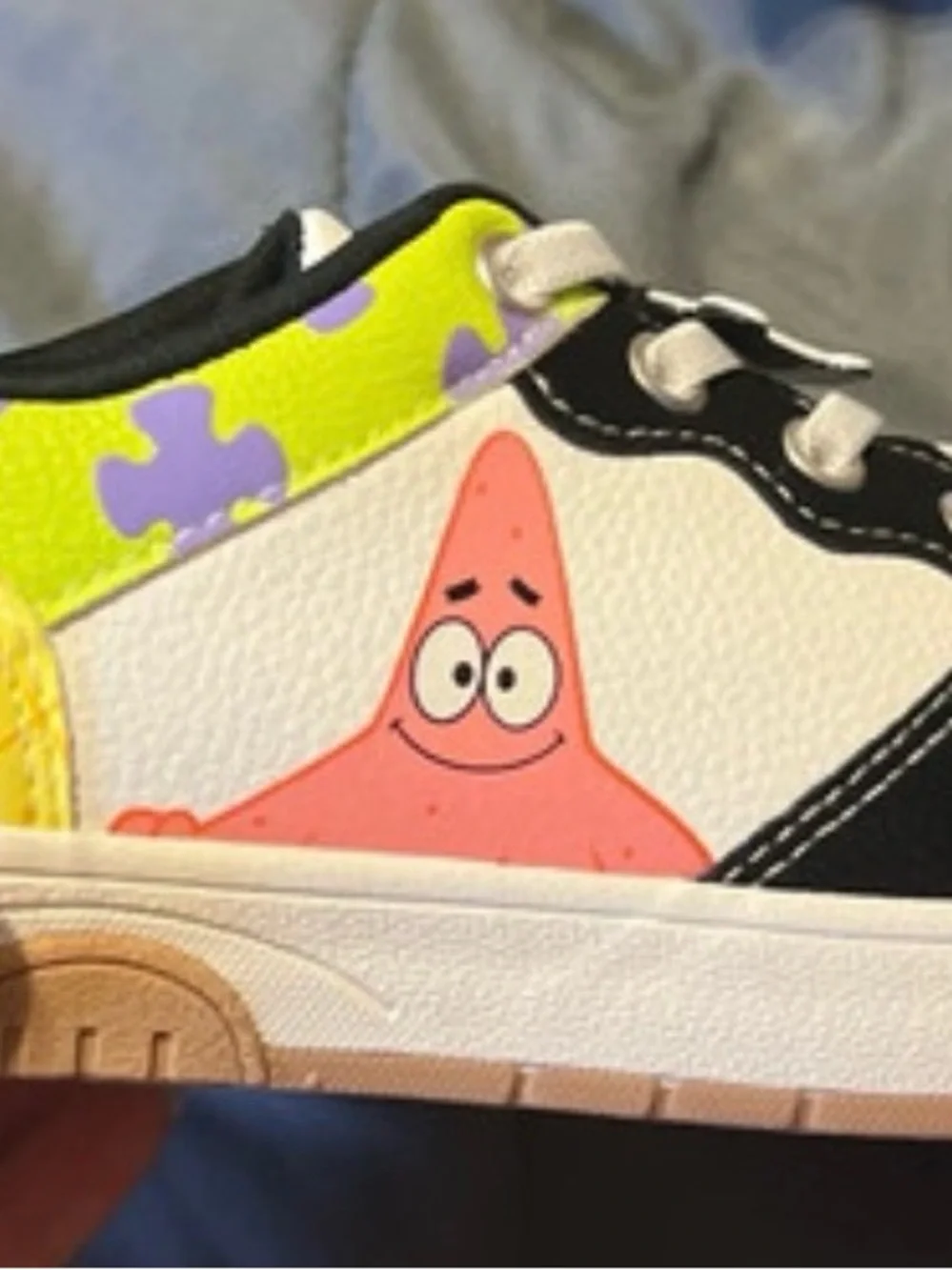 SpongeBob Squarepants Kids Sneakers with Pink Patrick & Neon Green Accents